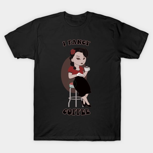 Old Style cartoon pin up - Coffee T-Shirt by JuditangeloZK